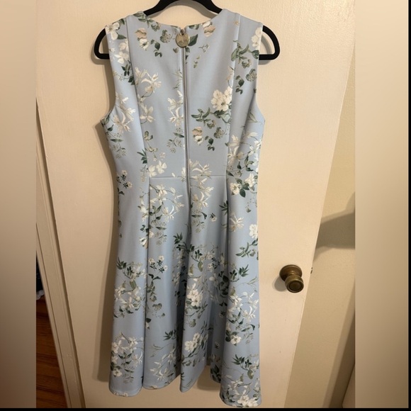 Calvin Klein Sky Blue Floral Midi Dress - Picture 3 of 3